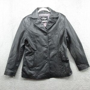 Wilsons Leather Maxima‎ Moto Biker Jacket Womens L Black Punk